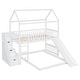 preview thumbnail 35 of 34, Twin Over Twin Bunk Bed with 2-Drawers, Slide, and Playhouse Design - Space-Saving House Bed with Storage Steps, Grey