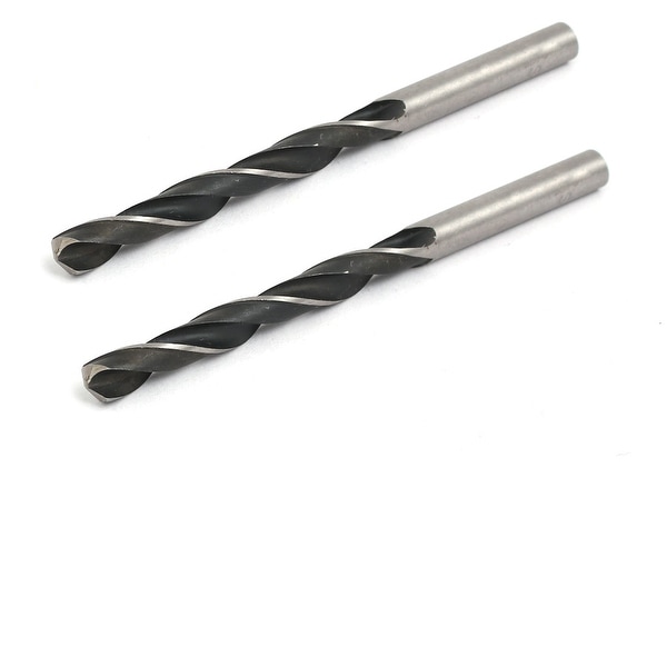 6mm Dia 90mm Length HSS 9341 Round Shank Twist Drill Bit Drilling Tool 2pcs