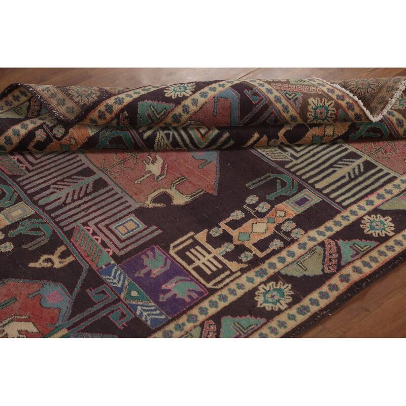 Over-Dyed Ardebil Persian Vintage Area Rug Handmade Wool Carpet - 4'10" x 9'7"