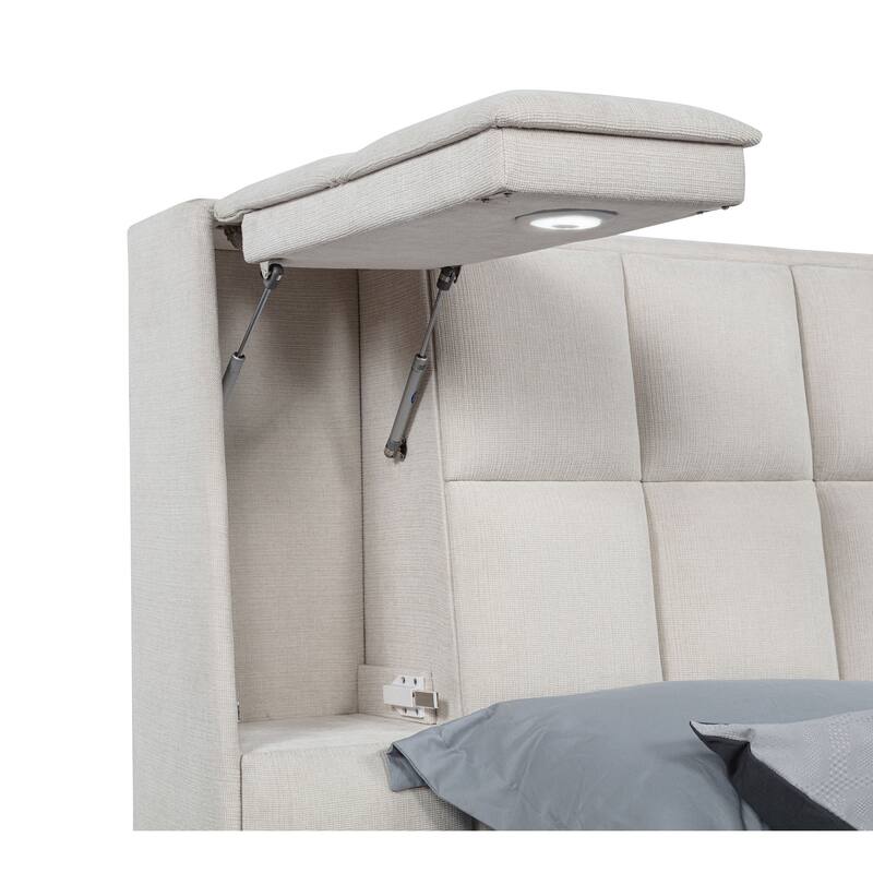 Dreux Upholstered Panel Platform Bed