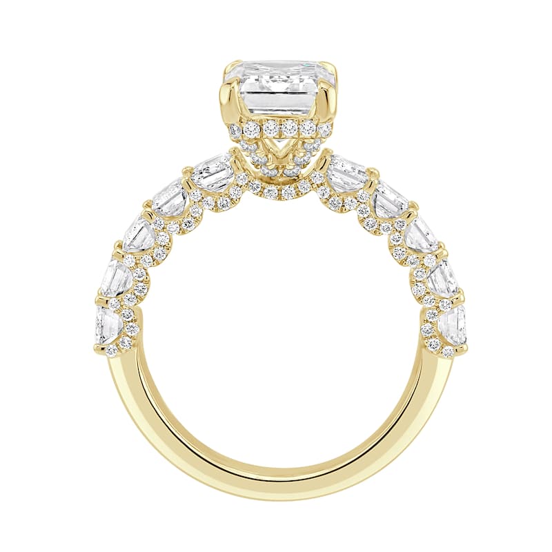 Auriya 14k Gold 8.00ctw Lab grown Emerald Vintage Hidden Halo Diamond Engagement Ring (F-G VS)