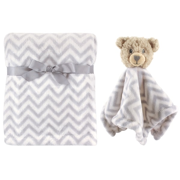 slide 1 of 1, Hudson Baby Infant Plush Blanket with Security Blanket, Bear, One Size - Bear - One Size One Size - Bear