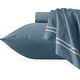 preview thumbnail 20 of 52, CHUN YI Cotton Tencel Bedding Set Fitted Sheet Flat Sheet Pillowcases Light Blue - California King