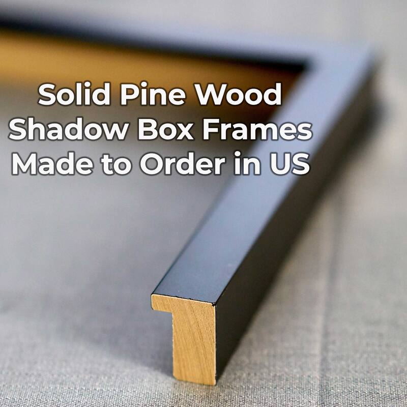 15x23 Shadow Box Frame Black | 1 inches Deep Real Wood Contemporary