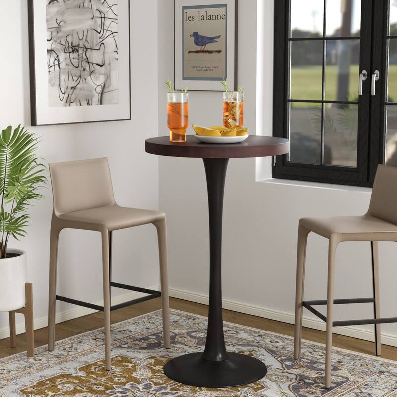 COSIEST Outdoor Patio Mosaic Bar Table - Dark-Brown