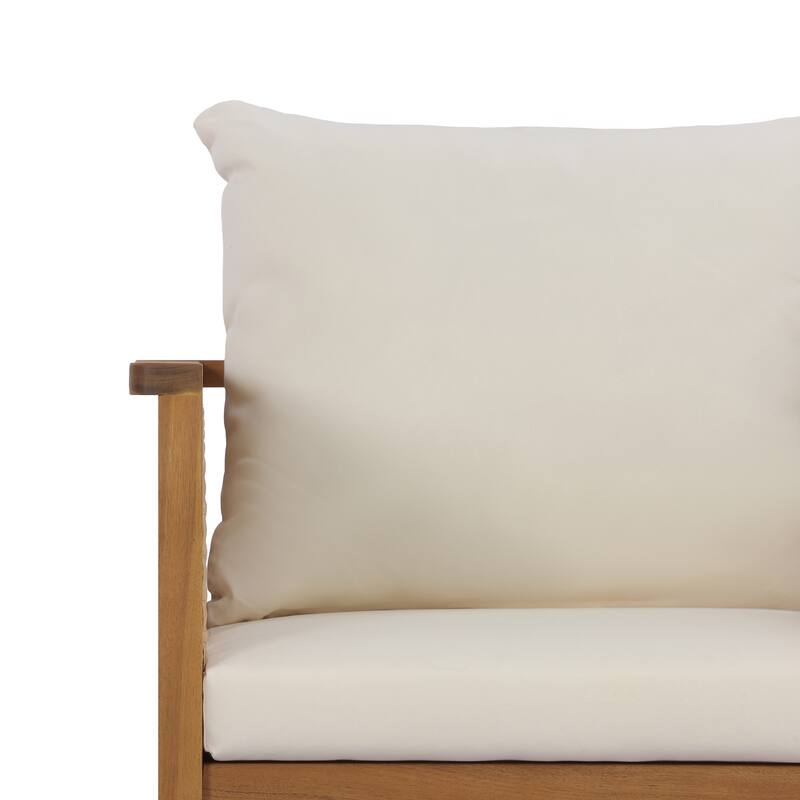 Christopher Knight Home - Set of 2 Mid-Century Modern Acacia Wood Dining Chairs with Handwoven Wicker Back and Washable Cushions