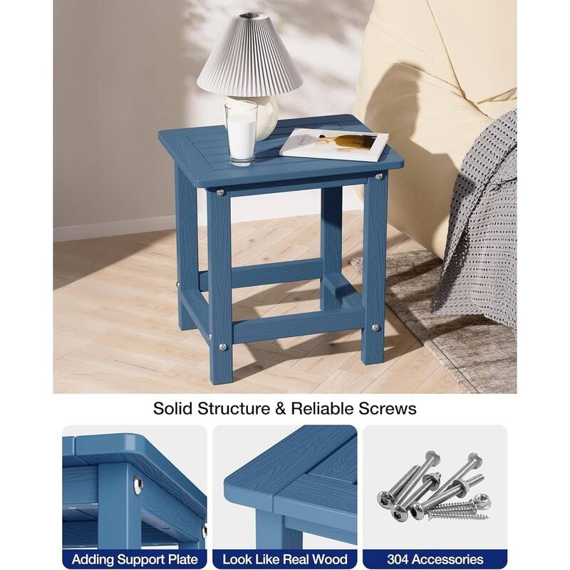 WINSOON HIPS All Weather Table Adirondack Square Side Table