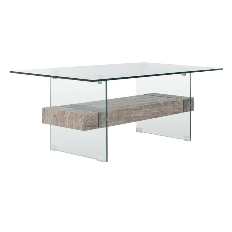 SAFAVIEH Kayley Modern Glass Coffee Table - 43.3" x 23.6" x 16.5"