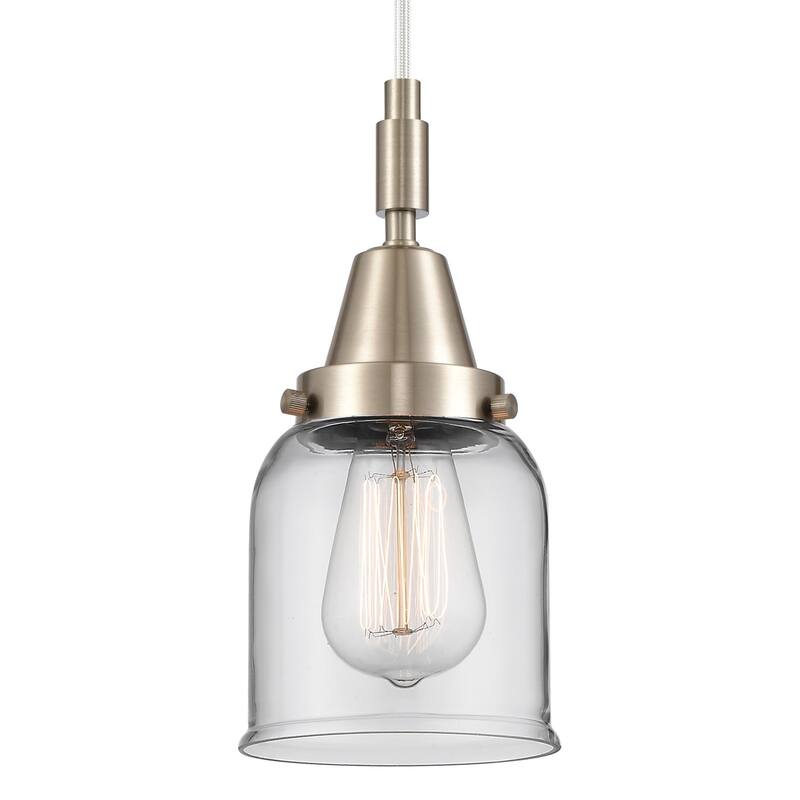 Innovations Lighting 447-1P-G52 Bell 5" Wide Mini Pendant with Clear - Brushed Satin Nickel