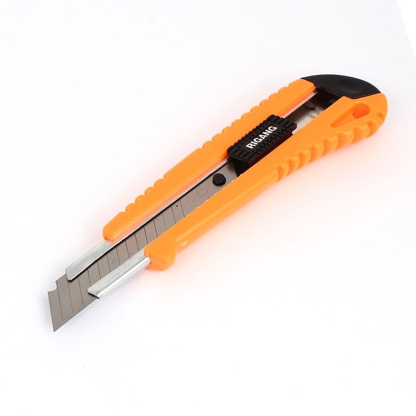 Unique Bargains Retractable Blade Box Cutter Utility Snap Off Lock Razor Sharp Tool Orange