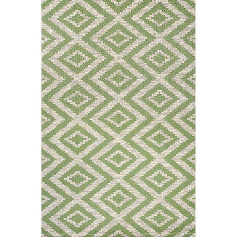 JONATHAN Y Vine Diamond Tribal Indoor/Outdoor Area Rug - 3 X 5 - Green/Cream