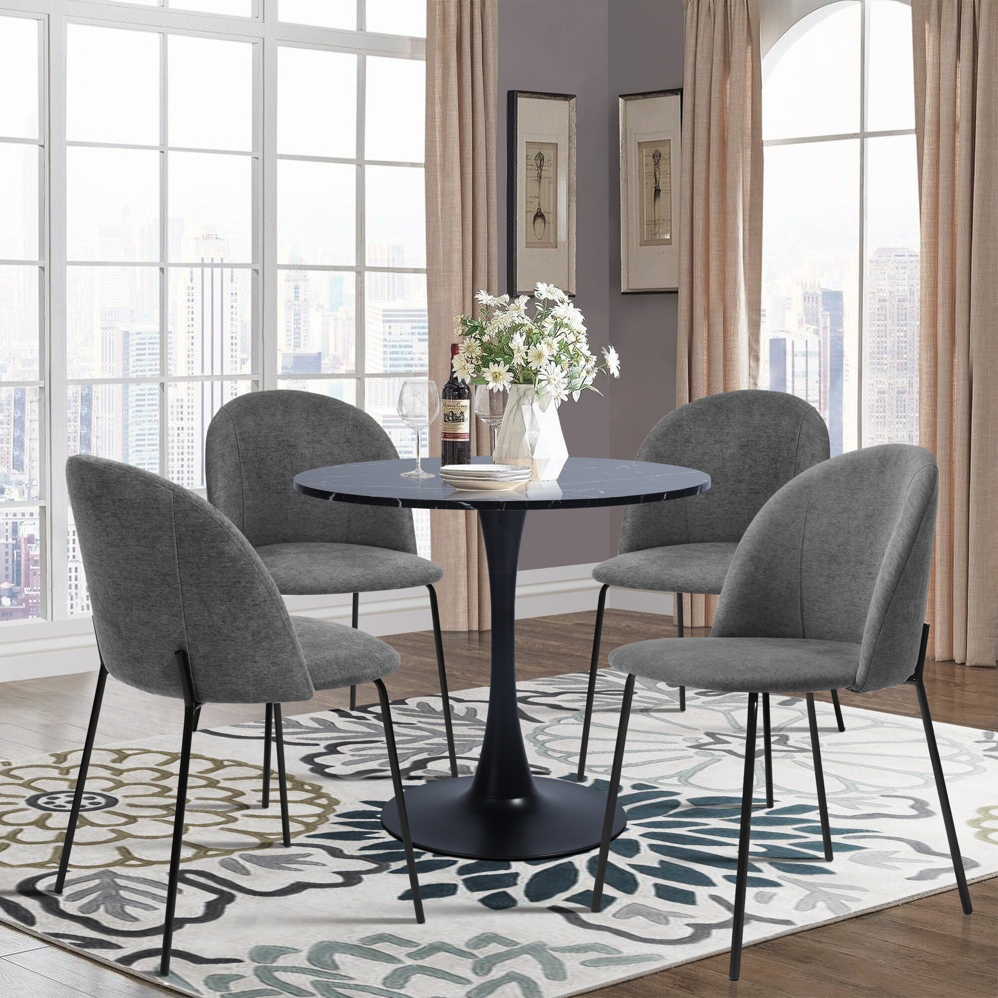 Furniture R Modern Round Pedestal Dining Table Overstock 31263289