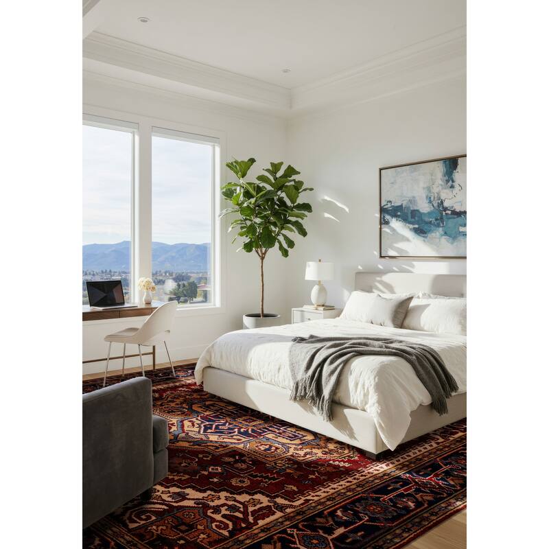 ECARPETGALLERY Hand-knotted Serapi Heritage Red Wool Rug - 8'0 x 10'1