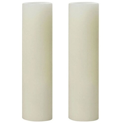 Inglow CGT63508CR2 Slim Pillar Flameless Candle, 8", Cream, Set Of 2 - Cream