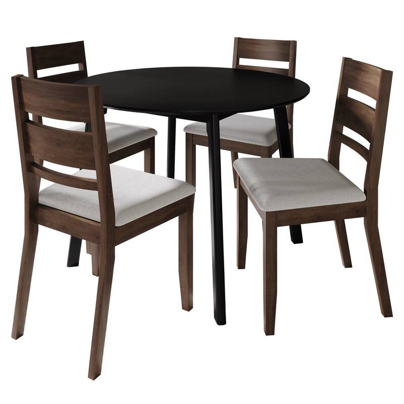 CraftPorch Elegance 4-Piece Chair and Round Table Wooden Dining Set