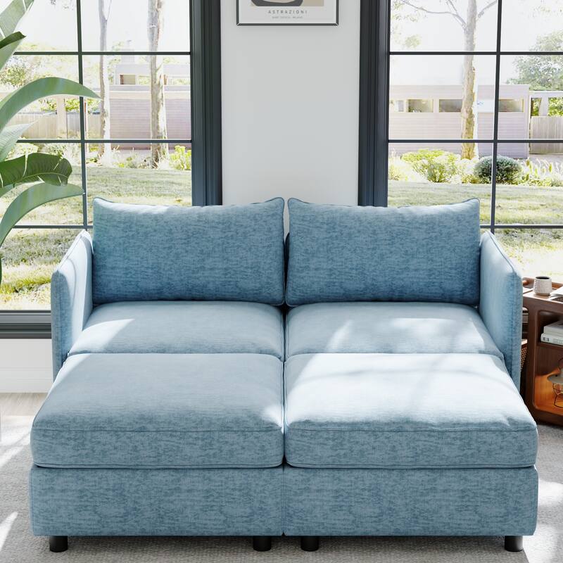Livingroom 2-Seater Modular Sectional Sofa with Storage Seat