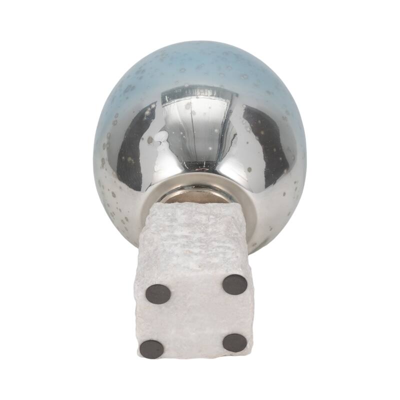 Glass Round Bowl Pillar Holder Marble Base