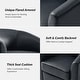 preview thumbnail 28 of 49, HULALA HOME Althea Modern Genuine Leather Swivel Barrel Chair with Solid Wood Base