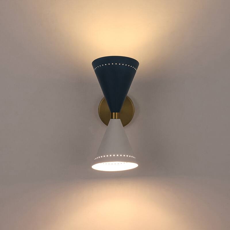 Modern Stylish 2-Light Colorblock Hourglass Bathroom Wall Lamp