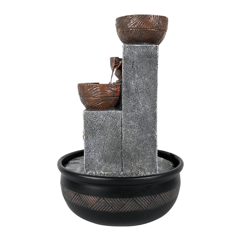 Tabletop Water Fountain Indoor Waterfalls Fountains with LED Lights