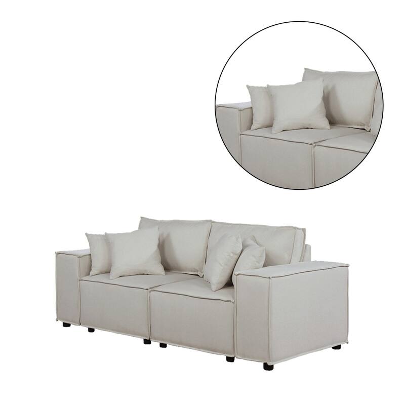 Loveseat with 4 Accent Pillows