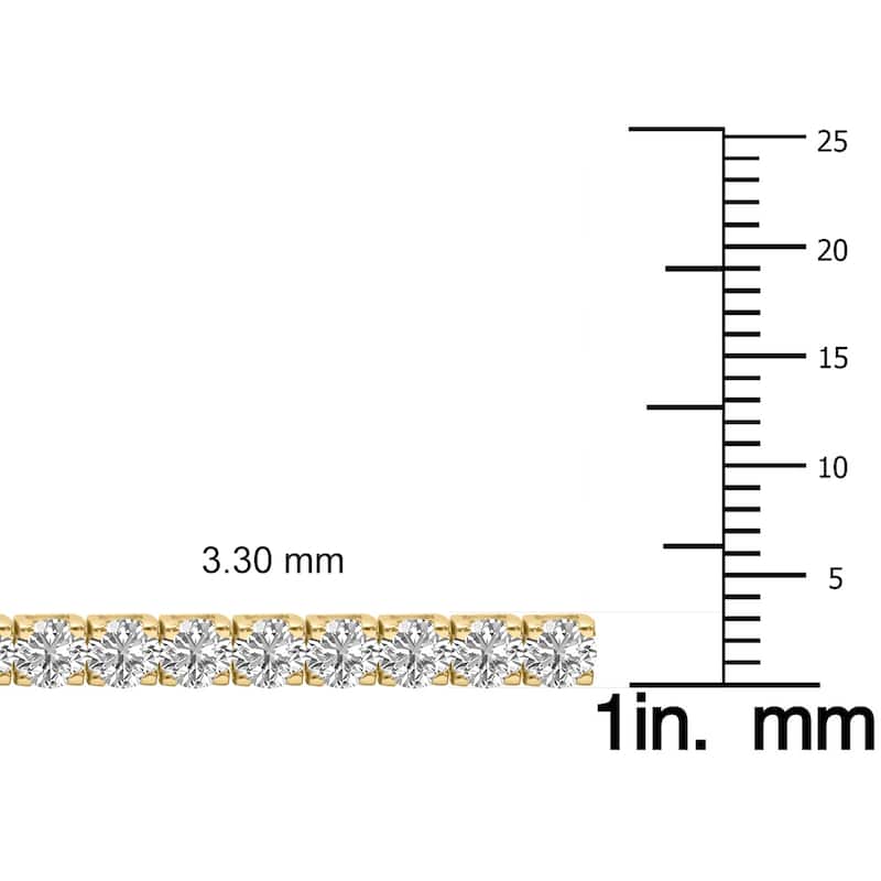 Marquee 7 Carat TW Lab Grown Diamond Tennis Bracelet in 14K Yellow Gold