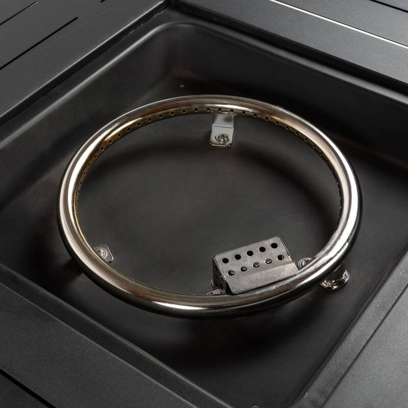 28" Propane Gas Fire Pit Table, 50000 BTU Square Steel Fire Pit with Beautiful Wicker Base