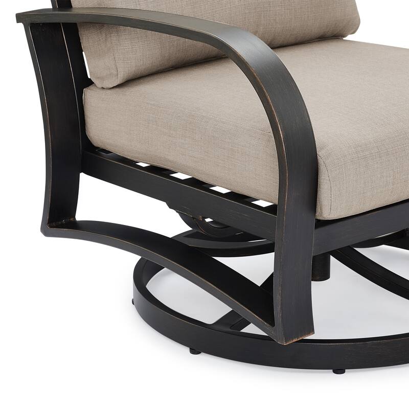 Outdoor Club Chair, Patio Aluminum Single Chair with Sunbrella Fabric Cushion
