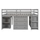 preview thumbnail 3 of 13, Multiple Functions Design Loft Bed with Cabinet, Shelves and Rolling Portable Desk, Full Size, Grey