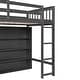 preview thumbnail 13 of 26, Twin Size Loft Bed with 8 Open Storage Shelves, Built-in Ladder, Solid Pine Wood Frame, Space-Saving Design for Bedroom, Grey