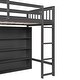 preview thumbnail 10 of 22, Twin Size Loft Kids Bed with 8-Open Storage Shelves and Built-in Ladder, Space-Saving Design for Bedroom, Easy to Assemble, Grey