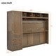 preview thumbnail 14 of 14, Full Murphy Bed Cabinet Beds Wall Bed wWardrobe&Drawers, Antique Gray