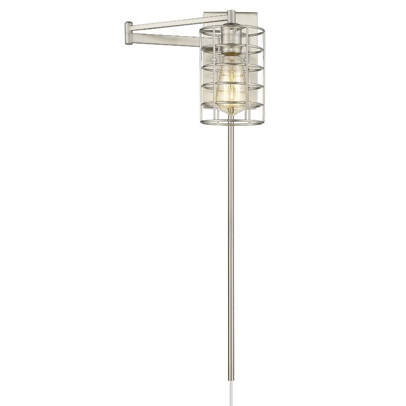 32"H Modern Plug-in Wall Sconce with LED Option and Dimmable Hanging Light Fixture Steel Frame - 32" H x 5" W x 20.75" D