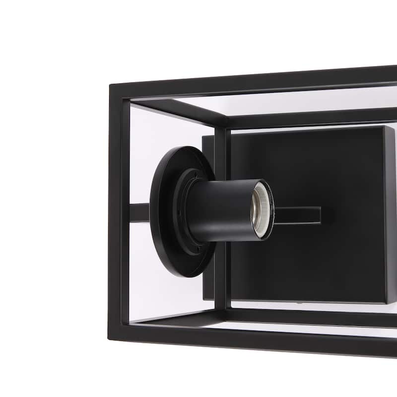Metal 1-Light Clear Glass Outdoor Wall Sconce Light