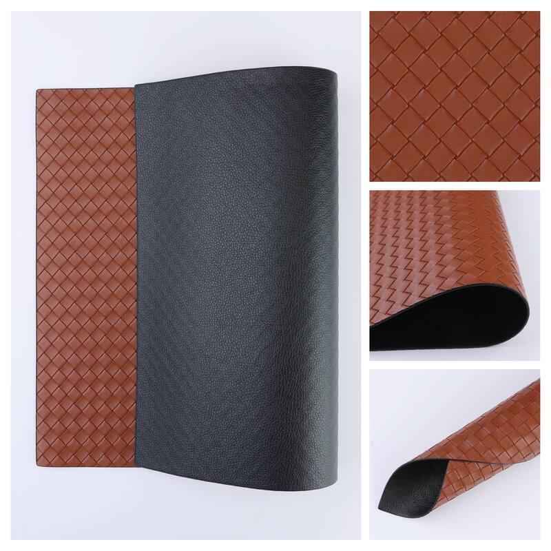 Placemats Set of 6 Leather Placemats for Kitchen Dining Table Decor Heat Resistant Table Placemats Wipeable Table Mat - 17*12in - Brown