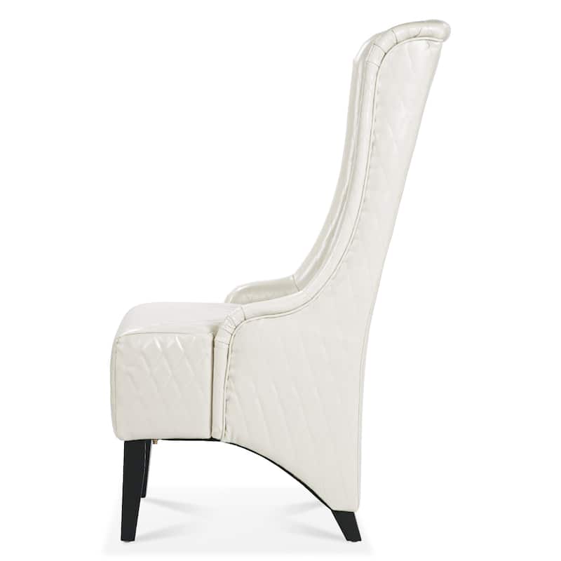White 23.03" High Back Accent Chair with Solid Frame