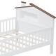 preview thumbnail 12 of 28, Twin Size Platform Bed with House-shaped Headboard,Shelf with LED Light