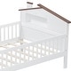 preview thumbnail 12 of 12, Twin Size Wood Platform Bed with House-Shaped Headboard, Built-in LED Lighting, and Storage