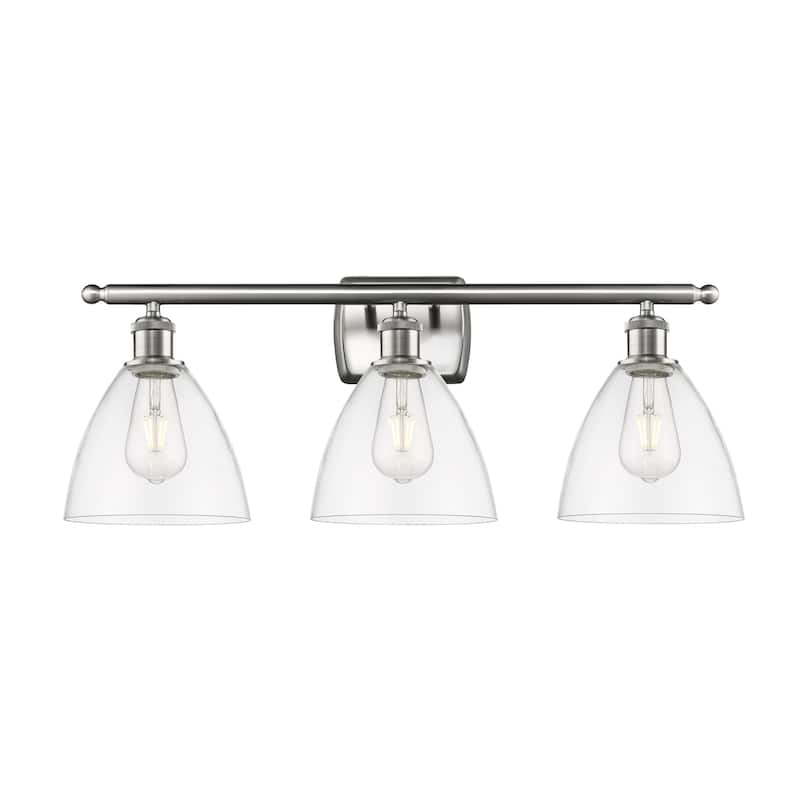 Innovations Lighting 516-3W-11-28 Bristol Vanity Bristol 3 Light 28" - Brushed Satin Nickel / Clear