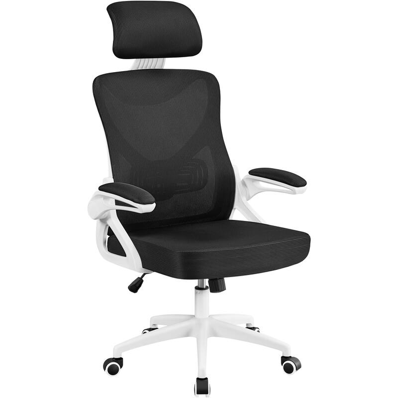 Yaheetech High Back Mesh Office Chair with Flip-up Armrest Ergonomic Desk Chair - N/A