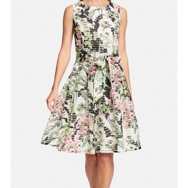 Shop Tommy Hilfiger Women S Green Size 14 Floral Striped Sheath