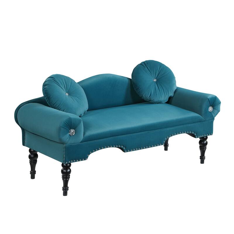 54"Width Modern Velvet Upholstered Loveseat
