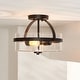 preview thumbnail 4 of 8, SAFAVIEH Lighting Nensor LED 2-light Flush Mount - 13" W x 13" L x 10" H