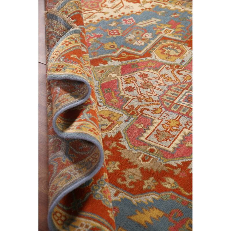 Geometric Heriz Serapi Oriental Area Rug Handmade Wool Carpet - 8'9"x 11'8"