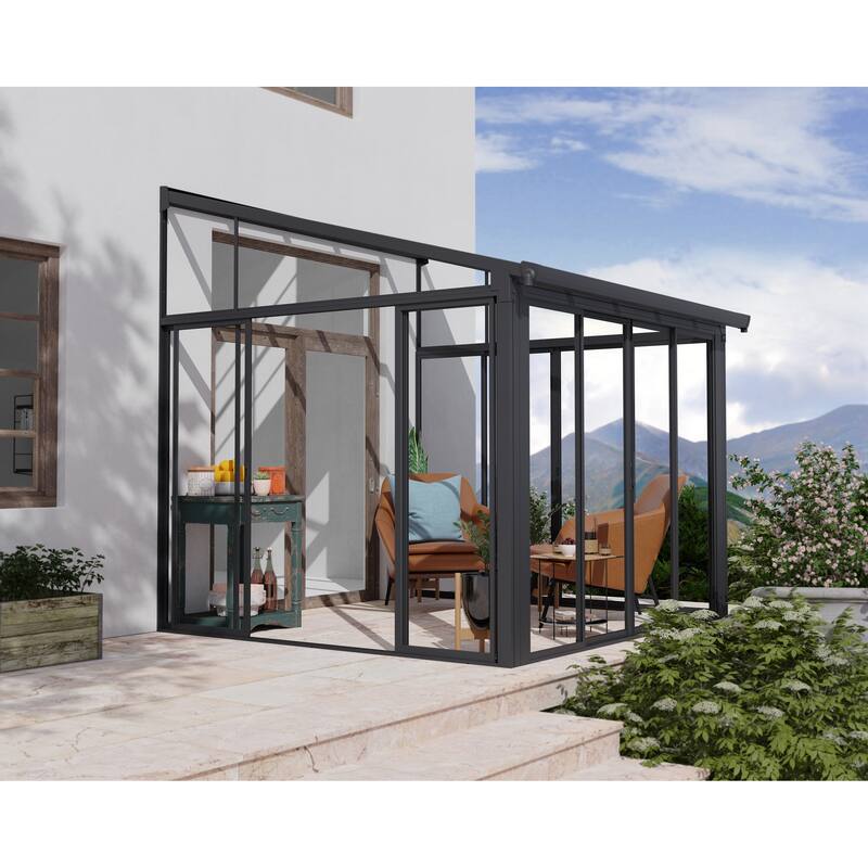 SanRemo 10ft & 13ft White & Grey Sunroom, Patio Enclosure and Solarium