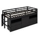preview thumbnail 9 of 40, Twin Size Loft Bed with 4 Drawers, Underneath Cabinet, and Shelves for Space-Saving, Espresso