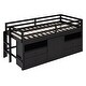 preview thumbnail 9 of 12, Wooden Twin Size Loft Bed with 4 Storage Drawers, Underneath Cabinet and Shelves