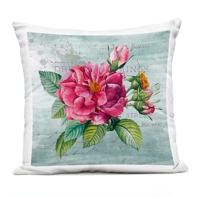 Stupell Pink Garden Flower over Rustic Printed Outdoor Throw Pillow Design by Susan Arnot