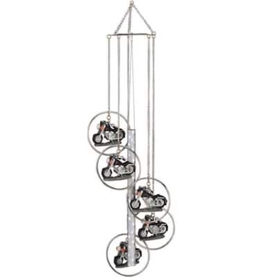 Q-Max 24" Long 5-Ring Polyresin Motorcycle Wind Chime