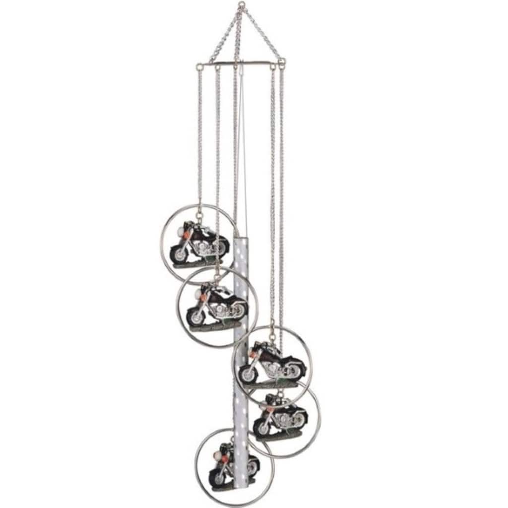 Q-Max 24" Long 5-Ring Polyresin Motorcycle Wind Chime